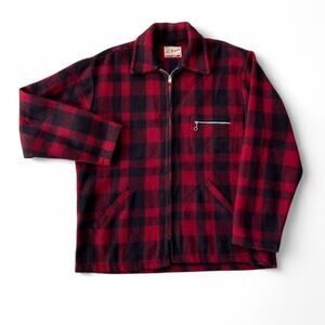 Stagway Vintage 50s Wool Buffalo Plaid Mackinaw Hunting Jacket Canada Medium